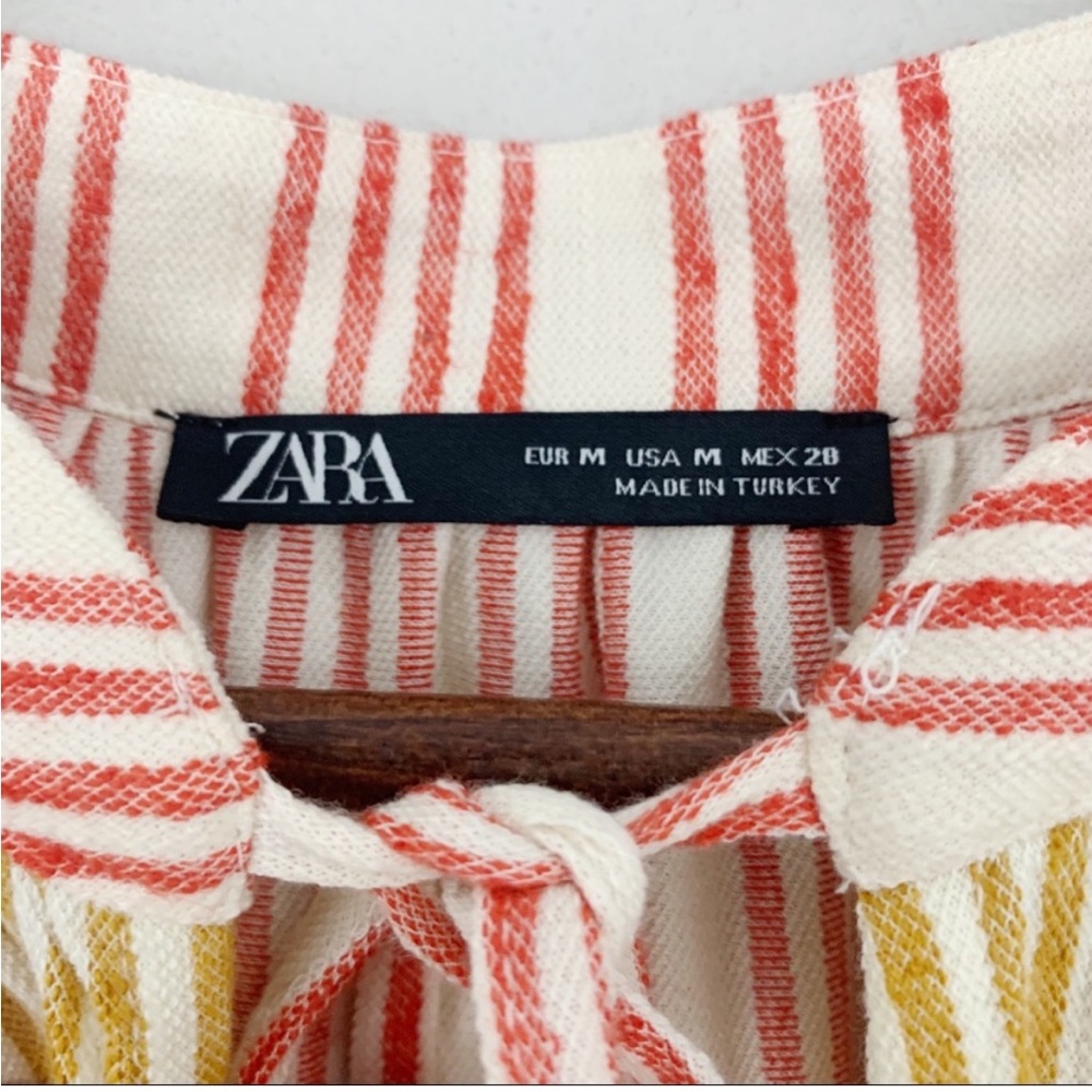 Zara Multicolored Striped Rustic Blogger Dress - Picture 5 of 5